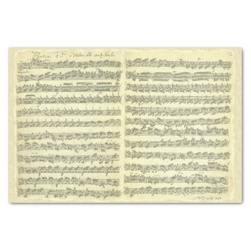 Bach Partita Music Manuscript for Violin Solo Tissue Paper