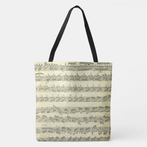 Bach Partita Original Music Manuscript Excerpts Tote Bag