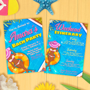 Bach Party Invitation - Weekend Itinerary