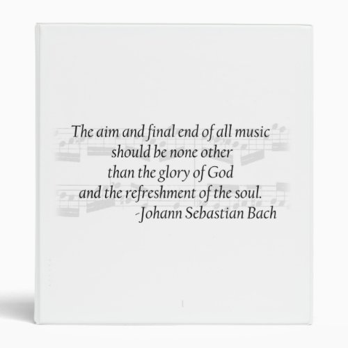 Bach Quote Music Binder