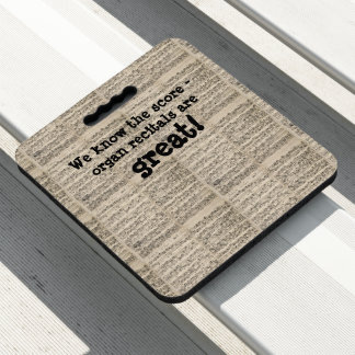 Bach score on cushion for recitals