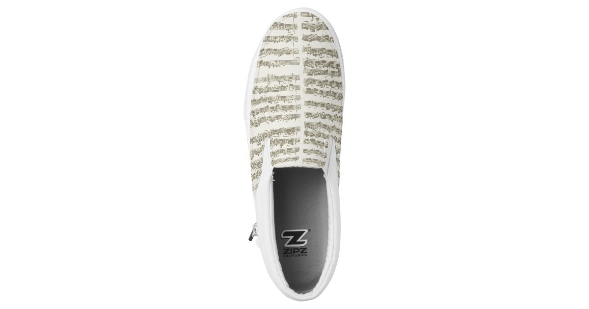 Bach Second Cello Suite Music Manuscript Slip-On Sneakers | Zazzle