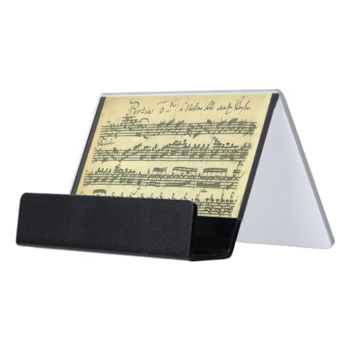 Bach Solo Violin Music Manuscript Excerpts Desk Business Card Holder