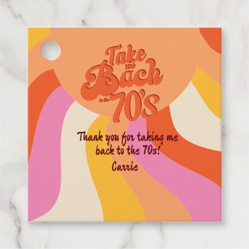 Bach to the 70s Retro Groovy Sunset Bachelorette Favor Tags