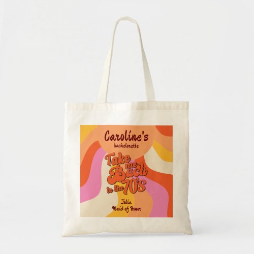 Bach to the 70s Retro Groovy Sunset Bachelorette Tote Bag