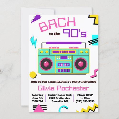 Bach to the 90s Bachelorette Party Invitation