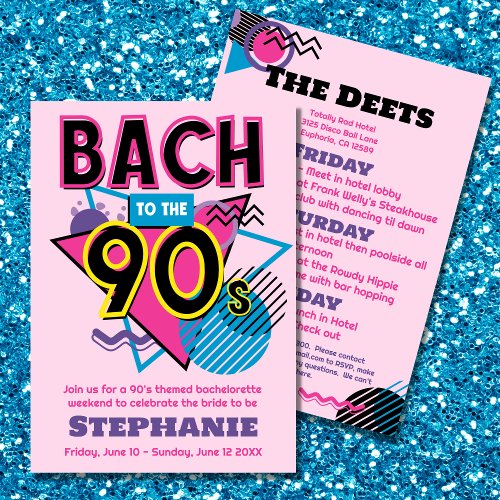 Bach to the 90s Bachelorette Weekend Invitation