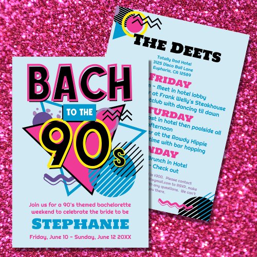 Bach to the 90s Bachelorette Weekend Invitation