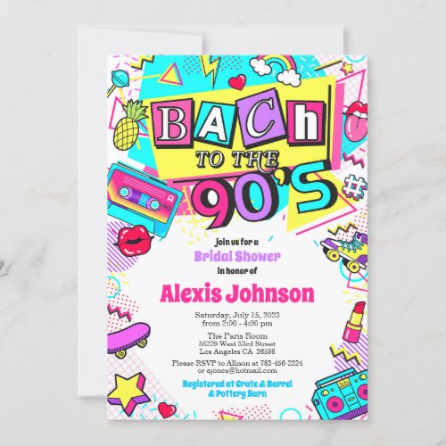 Bach to the 90s Bridal Shower Invitation