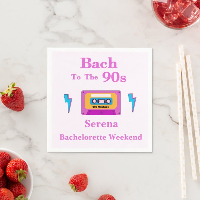 Bach To The 90s Cassette Tape Bachelorette party Napkins (Insitu)