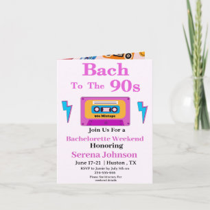 Bach To The 90s Cassette Tape Bachelorette Weekend Invitation