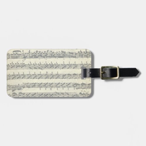 Bach Violin Partita Music Manuscript Customizable Luggage Tag
