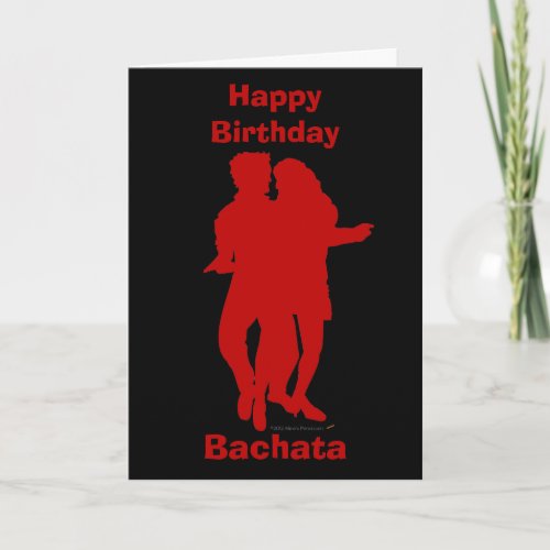 Bachata Bachata Dancers Silhouette Custom Card