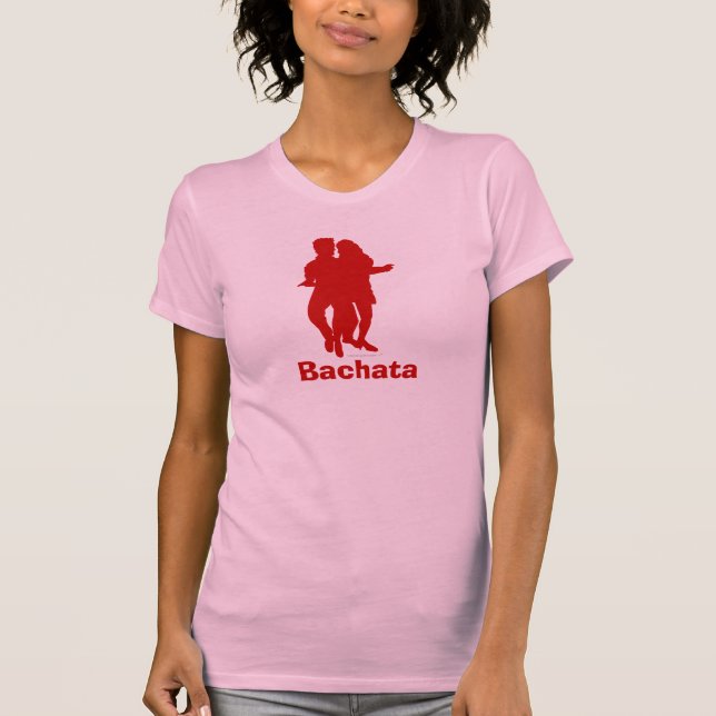Bachata Bachata Latin Dancers Silhouette Pink Tee (Front)