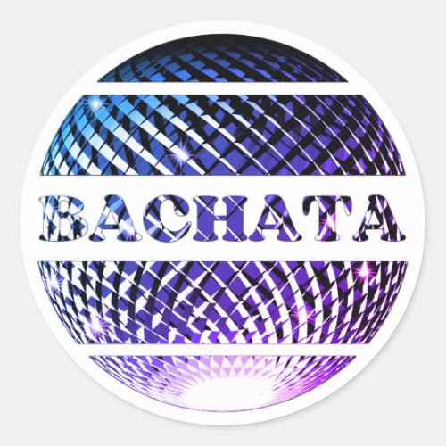 Bachata dance disco ball  classic round sticker