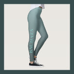 Bachata dance outfit for women leggings<br><div class="desc">Beautiful custom legging featuring the word "bachata" in a soft blue hue on a gradient background of blue and dark grey. Unique but beautiful outfit for bachata dancers,  instructors,  teachers and all bachateras. 

The text is customizable.</div>