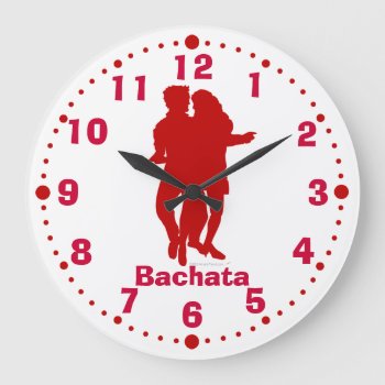 Bachata Latin Dance Pose Wall Clock With Minutes by alinaspencil at Zazzle