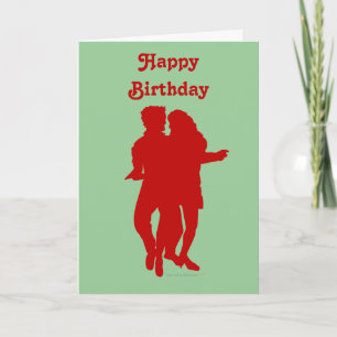 Bachata Latin Dancers Silhouette Custom Card