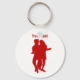 Bachata Latin Dancers Silhouette Custom Keychain