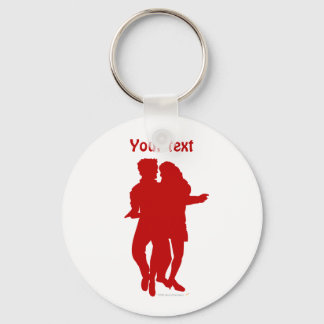 Bachata Latin Dancers Silhouette Custom Keychain