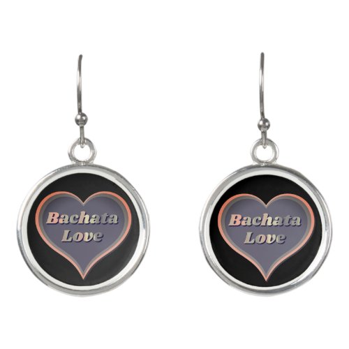 Bachata love heart earrings