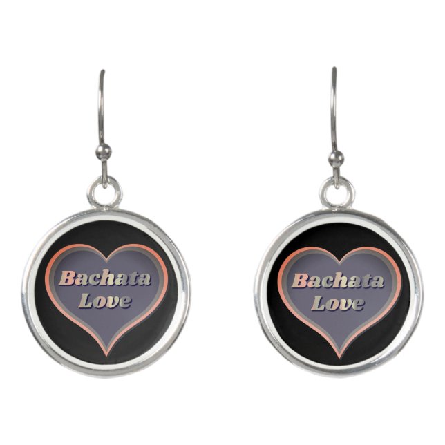 Bachata love heart earrings (Front)