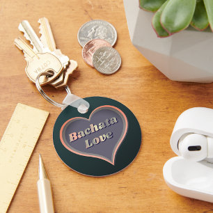 Bachata love heart keychain