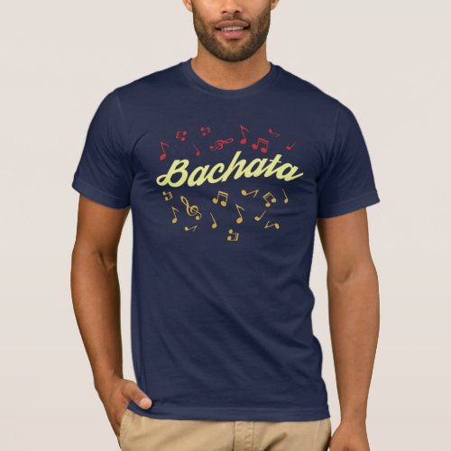 Bachata Musical Notes Men Apparel Basic T_Shirt