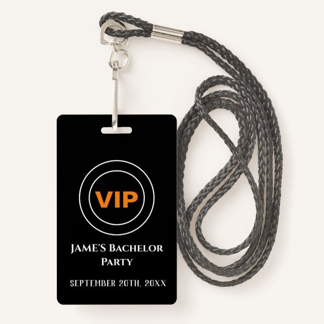 Bachelor Bachelorette Access Pass VIP   Badge (Front with Lanyard)