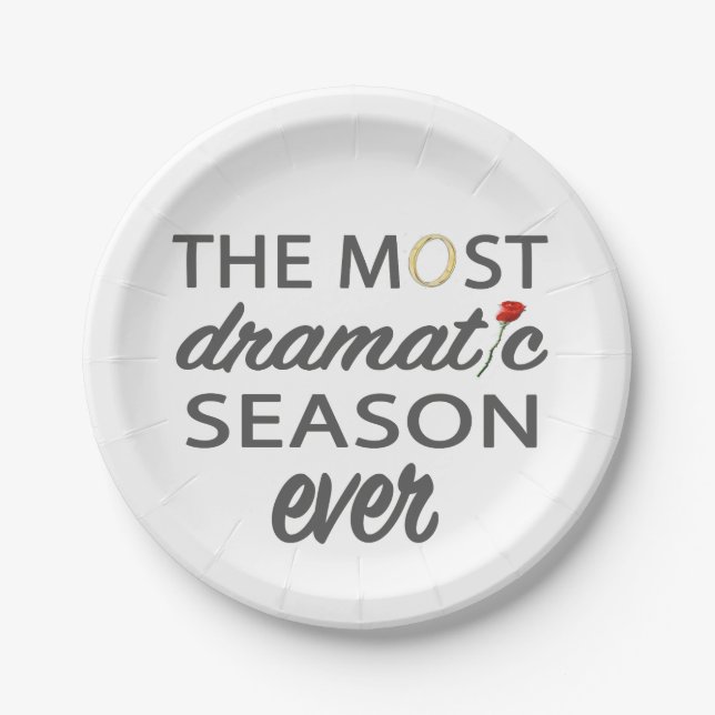 Bachelor Bachelorette Most Dramatic Season Ever Paper Plates (Front)
