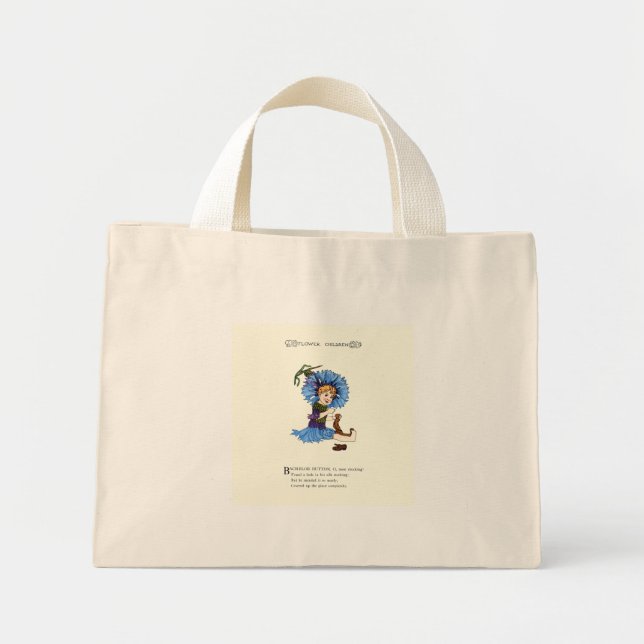 Bachelor Button Mini Tote Bag (Front)