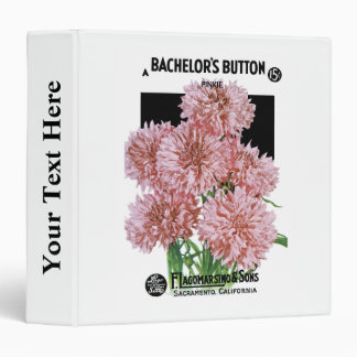 Bachelor Buttons Seed Packet Label 3 Ring Binder