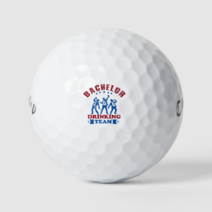 Bachelor drinking team golf balls