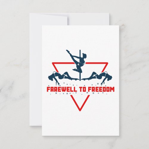 bachelor farewell to freedom thank you card