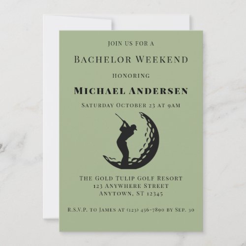 Bachelor Golf Weekend Party Invitation