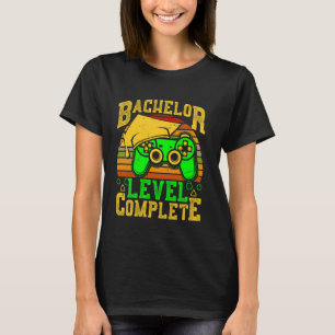 BACHELOR LEVEL COMPLETE Funny Graduation Gamers T-Shirt