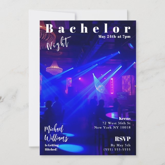 Bachelor Night Magazine Cover Invitation (Front)