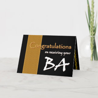 Bachelor of Arts BA Congratulations Custom Name Card