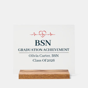 Bachelor of Science in Nursing Custom Name Year Acrylic Sign