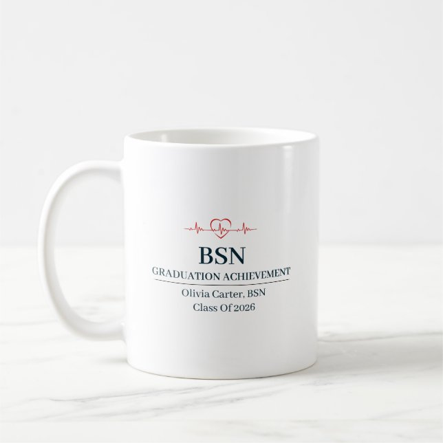 Bachelor of Science in Nursing Custom Name Year  Coffee Mug (Left)