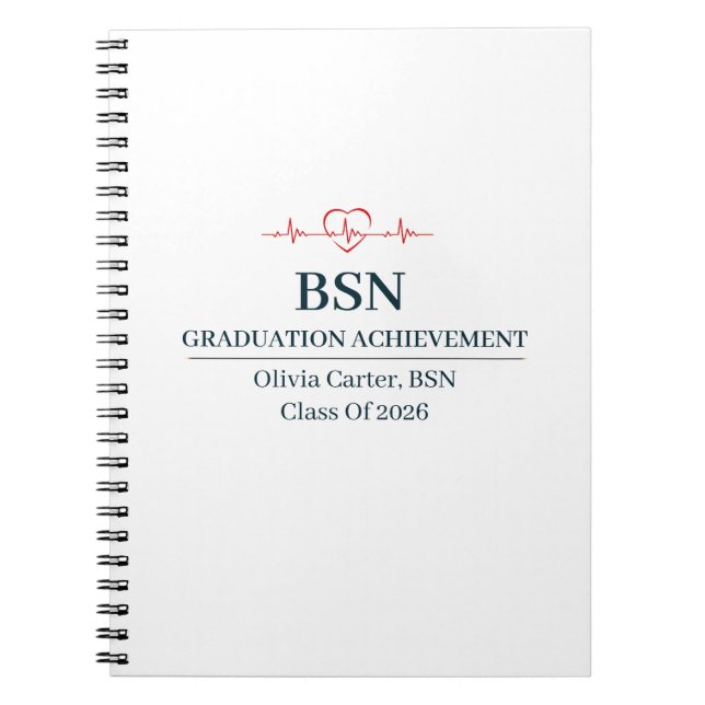 Bachelor of Science in Nursing Custom Name Year  Notebook (Front)