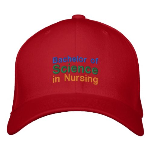 bachelor of science in nursing embroidered baseball cap
