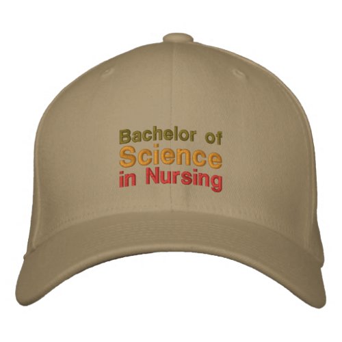 bachelor of science in nursing embroidered baseball cap