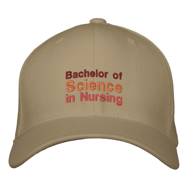 bachelor of science in nursing embroidered baseball cap (Front)