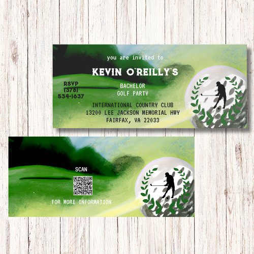 Bachelor or Stag Golf Party Invitation Ticket