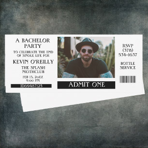 Bachelor or Stag Party Photo Invitation Ticket