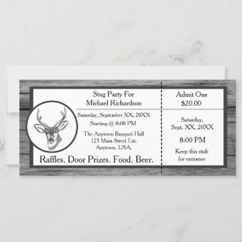 Bachelor Or Stag Party Stag Head Invitation Ticket by csinvitations at Zazzle