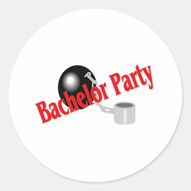 Bachelor Party Ball and Chain Classic Round Sticker (Front)