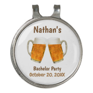 Bachelor Party Beer Cheers Wedding Favor Golf Hat Clip