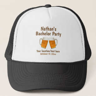 Bachelor Party Beer Cheers Wedding Favor Trucker Hat